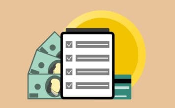 Jak zarabiać na blogu krok po kroku: praktyczny przewodnik dla początkujących Tablet z listą zadań obok banknotów dolarów i karty kredytowej